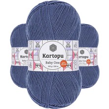 Kartopu 3 Adet Baby One Tüylenmeyen El Örgü Ipi Yünü Koyu Mavi K1533