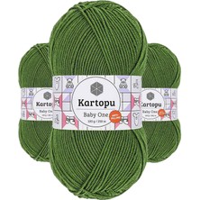 Kartopu 3 Adet Baby One Tüylenmeyen El Örgü Ipi Yünü Yeşil K1391