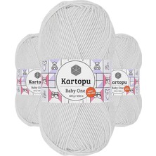 Kartopu 3 Adet Baby One Tüylenmeyen El Örgü Ipi Yünü Gümüş Gri K993