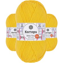 Kartopu 3 Adet Baby One Tüylenmeyen El Örgü Ipi Yünü Sarı K154
