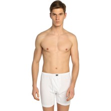 Tutku Erkek Beyaz 6'lı Paket Penye Paçalı Külot