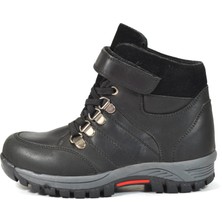 Bayrak  Yağlı Deri Siyah Cırtlı Trekking Erkek Çocuk Bot 26-30