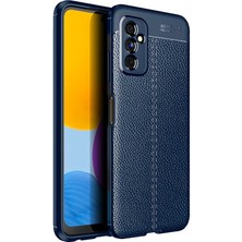 Smcase Samsung Galaxy M52 Kılıf Niss Silikon Deri Görünümlü Kamera Korumalı Lacivert