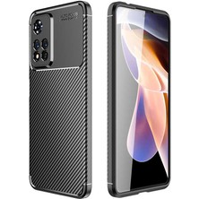 Case Street Xiaomi Redmi Note 11 Pro Kılıf Negro Karbon Görünüm Kamera Korumalı Silikon Siyah