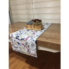 Finezza Menekşe Çiçek Baskılı Duck Kumaş Runner 40*140 cm - 761