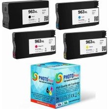 Photo Print Officejet Pro 9014 All-In-One 963XL-967XL 4 Renk Muadil Kartuş Seti 1.600 Sayfa
