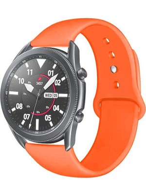 MobaxAksesuar ​​​​samsung Galaxy Watch 3 41MM Kordon Silikon Spor Kordon Turuncu