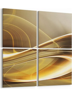 Olla 10095K4 Abstract Görsel Kare 4'lü Kanvas Tablo