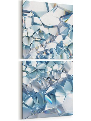 Olla 10083K2D Abstract Görsel Kare 2'li Dikey Kanvas Tablo