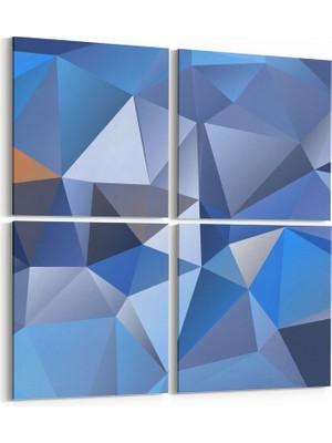 Olla 10060K4 Abstract Görsel Kare 4'lü Kanvas Tablo