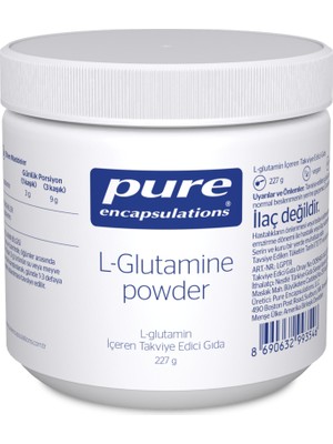 Pure Encapsulations L-Glutamine Toz 227 g Glutamin Takviyesi, Performans Destekleyici