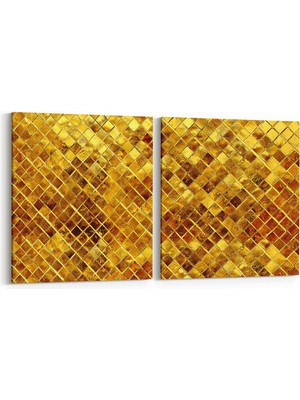 Olla 10316K2Y Abstract Görsel Kare 2'li Yatay Kanvas Tablo