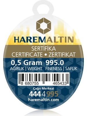 Harem Altın 0.5 gr 24 Ayar Gram Külçe Altın