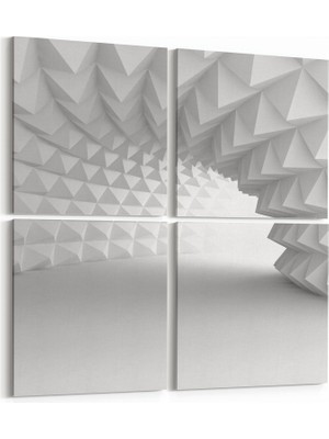Olla 10439K4 Abstract Tünel Görsel Kare 4'lü Kanvas Tablo