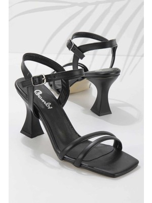 Bambi Siyah  Kadın Klasik Topuklu Ayakkabı