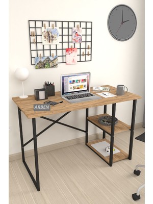 Arben Tedarik Arbentedarik 60X120 cm 2 Raflı Çalışma Masası Bilgisayar Masası Ofis Ders Yemek Masası Bendir