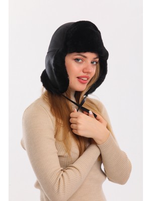 Fubileather Ushanka Kürklü Hakiki Deri Şapka