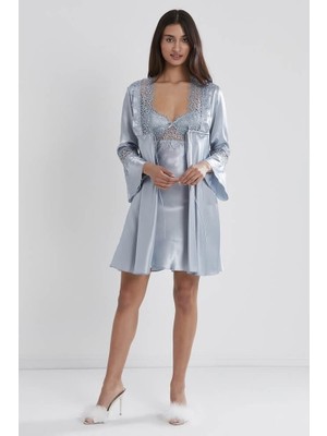 Pierre Cardin 6'lı Kaplı Gecelik Sabahlık Set 6325 Mist