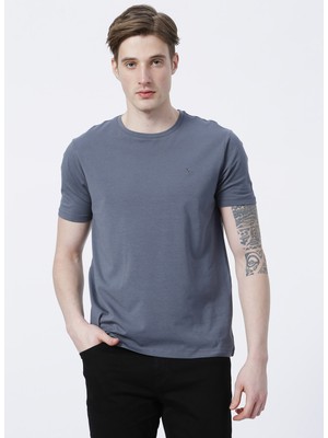 Fabrika Gri Erkek Slim Fit Modal T-Shirt ROMEO-O