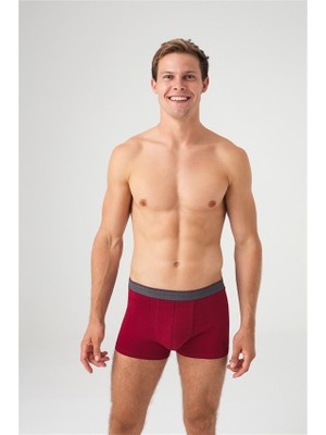 U.S. Polo Assn. Erkek Bordo - Antrasit Melanj 2 Li Boxer 80354