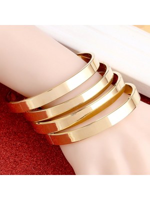 X-lady Accessories Düz Kartier Model Bileklik Gold Renk Kelepçe