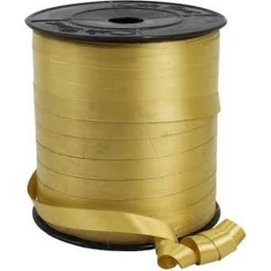 Bal10 Dünyası 200 Metre Gold Renkli Düz Şerit Rafya 8 mm Balon Ipi Plastik Balon Süsleme Kurdelesi