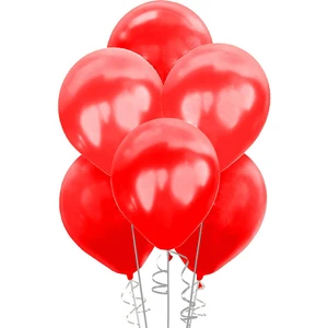 Sidelya Organizasyon Metalik Kırmızı Renk Balon 10 Adet Kırmızı Balon 12 Inç 10'lu