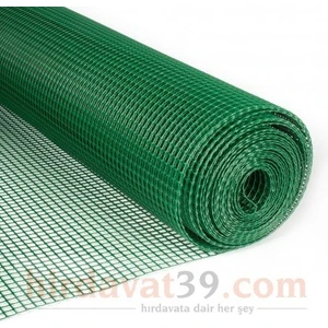 Pvc Kaplı Yeşil Puntalı Tel 1 mt X25 mt 'lik (12X12 mm Göz Aralığı)