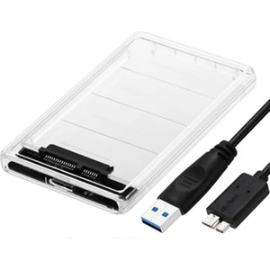 2135 2.5" USB 3.0 Harici SSD Harddisk Taşınabilir HDD Kutusu Sata Şeffaf