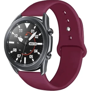 Samsung Galaxy Watch Gear S2 Kordon Silikon Spor Kordon Şarap Kırmızısı