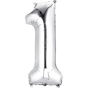 100 cm Rakam Gümüş Folyo Balon 0123456789
