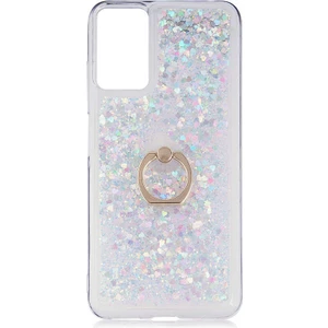 Xiaomi Poco M3 Pro Kılıf Içi Sıvılı Yüzüklü Kapak Gümüş