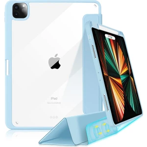 Apple iPad Pro 12.9 6. Nesil 5. Nesil 2021 2022 Kılıf Kalem Bölmeli Şeffaf Case A2378 A2379 A2461 A2462