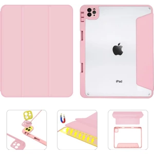 Apple iPad Pro 12.9 6. Nesil 5. Nesil 2021 2022 Kılıf Kalem Bölmeli Şeffaf Case A2378 A2379 A2461 A2462