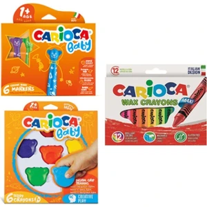 Boya Seti (3 Ürün) - Jumbo Keçeli - Wax Maxi Pastel ve Teddy Crayons 6'lı