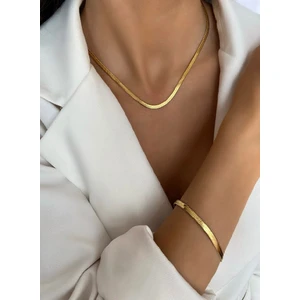 Altın Çelik Kolye Bileklik Italyan Set