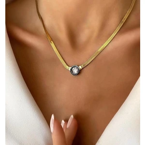 Mel's Accessories Altın Çelik Çağla Şikel Model Kolye
