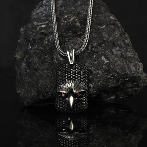 Tesbih Sepetim 925 Ayar Gümüş Zirkon Taşlı Kartal Motifli Kolye