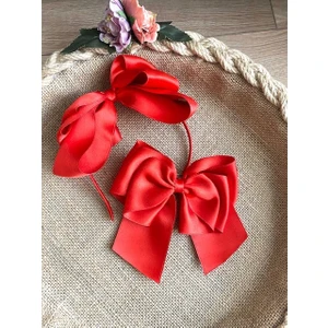 Yeşim Aksesuar Saten Lohusa Tacı ve Fiyonk Otomatik Toka - Lohusa Taç Toka Set