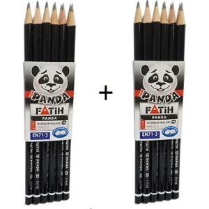 Panda Yuvarlak Kurşun Kalem 12+12 'li