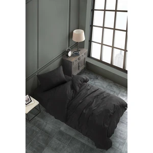 Snr Home Collection Akfil Pamuklu Siyah Tek Kişilik Nevresim Takımı (Lastiksiz Çarşaflı)