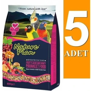 Nature Plan Paraket Yemi 800 gr x 5 Adet