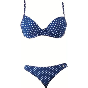 Çıkartılabilir Destekli Puantiye Baskılı Siyah Bikini Takım