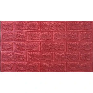 Renkli Duvarlar Kendinden Yapışkanlı Kırmızı Tuğla Desen Duvar Kağıdı Panel 70X38