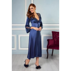 Pierre Cardin 6'lı Kaplı Gecelik Sabahlık Set 6425 Lacivert Renk