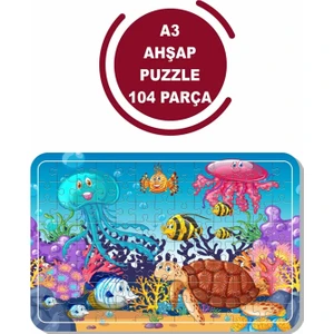 Deniz Canlıları A3 104 Parça Puzzle, Oyuncak, Yapboz A3 1475