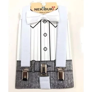 Baby Kids Colors  Beyaz Pantolon Askısı ve Papyon Takım 1111126