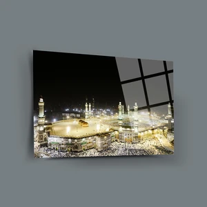 Srd Concept  Kabe Gece Cam Tablo-Islami Tablo-Dini Tablo