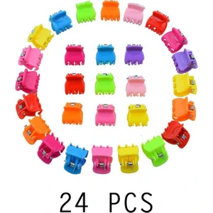 Kadın Renkli 24'lü Mini Mandal Toka Seti