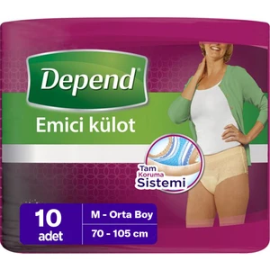 Depend Emici Külot Kadın M Orta Boy 10 Adet (70-105 Cm)